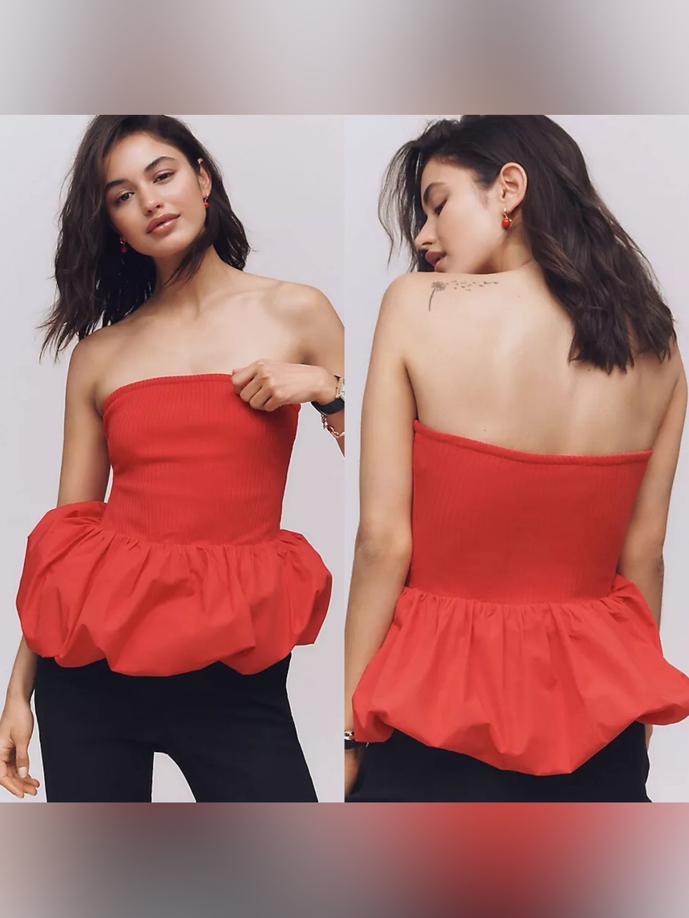 NWT Maeve Strapless Bubble Hem Tube Top